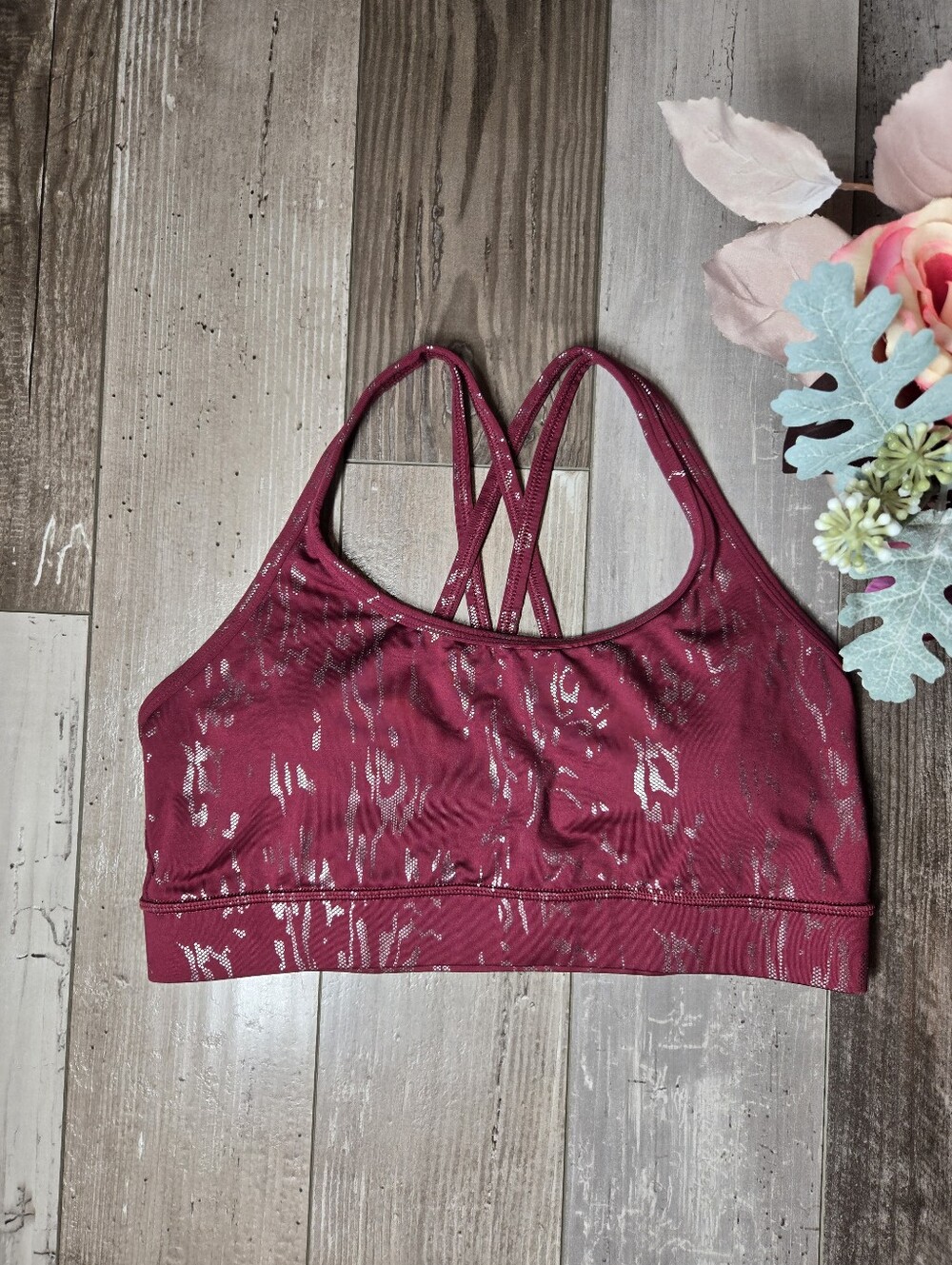 Avia Deep Berry Strappy Sports Bra – Women's Size Large